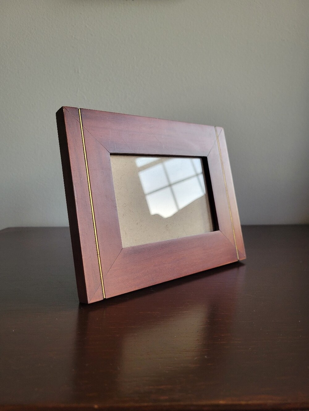 HB Group 90s Wood Brass Photo Frame 5.5" X 7"